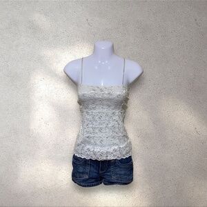 Frenchi Pale Mint Green Lace Cami Top